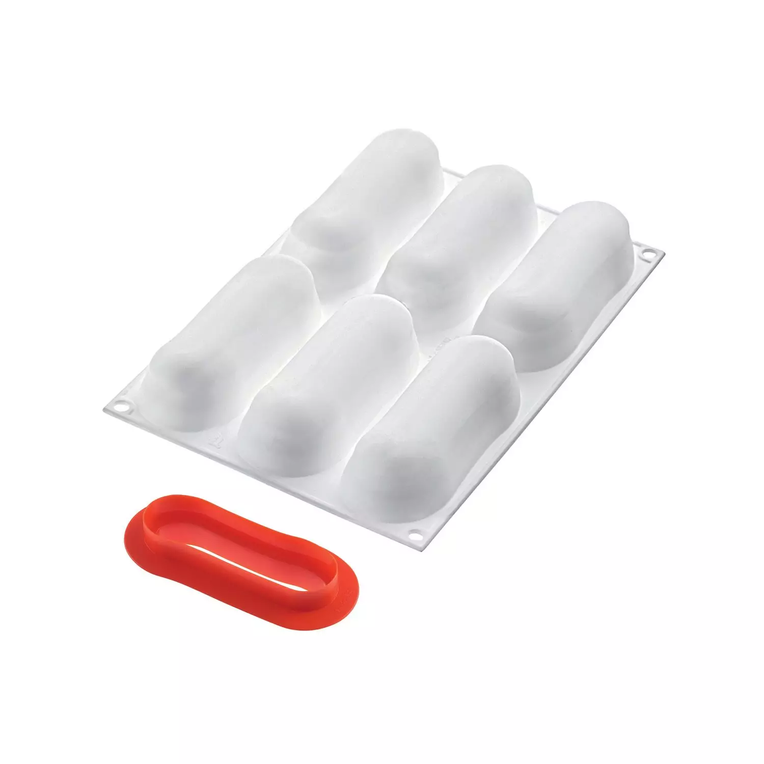 Forma Silicon Ecler 6 Cavitati + Decupator, 12.9 x 4 x H3.5cm, 140ml, Silikomart [1]