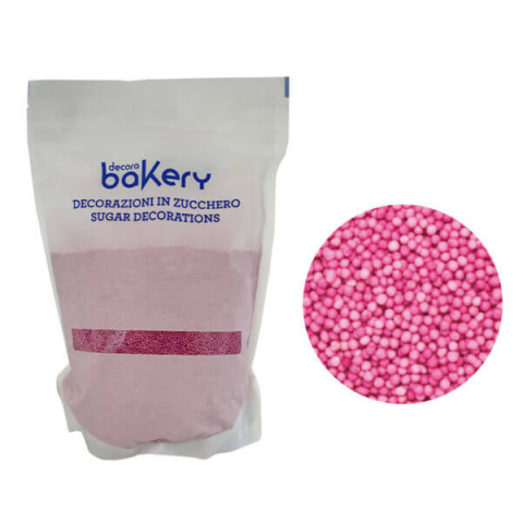 Perle, Bilute si Sprinkles - Perle Zahar Roz Sidefat D1.5mm, 1Kg, Decora
