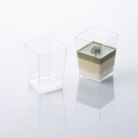 Pahare Desert Square 120ml, 5 x 5 x H7cm, Set 100 Buc, Martellato