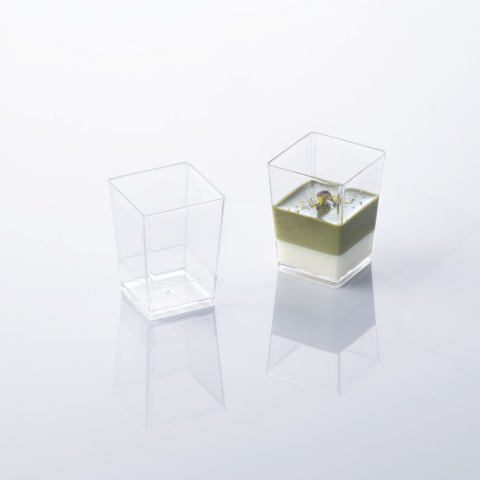 Pahare Desert Square 60ml, 4 x 4 x H5.5cm, Set 100 buc, Martellato