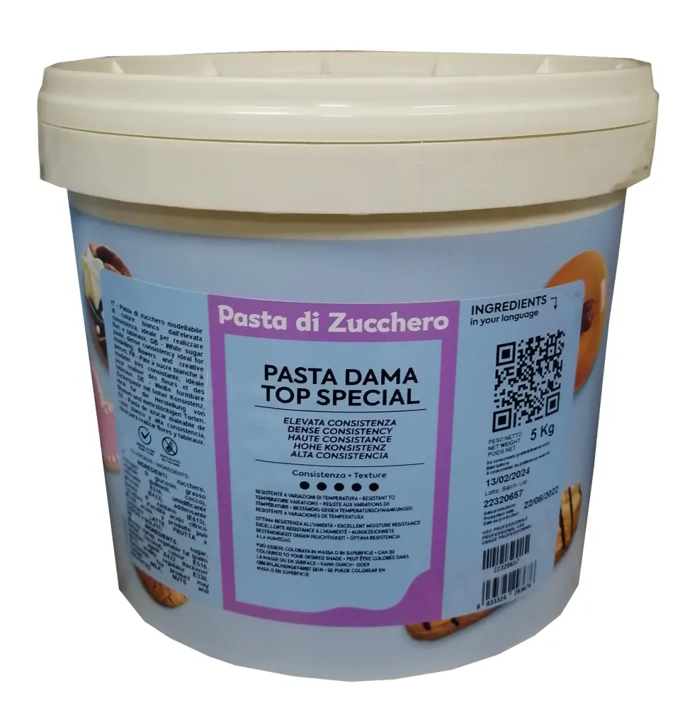 Pasta de Zahar Alba pentru Acoperire, Decoruri si Flori Dama Top Special Irca - 5Kg [1]