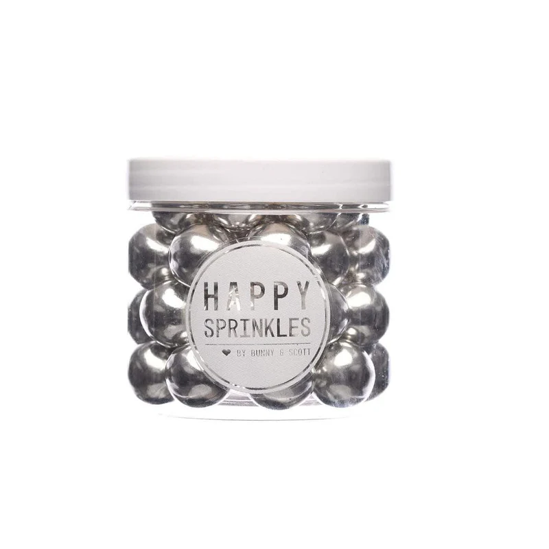 Perle Ciocolata Argintii Silver Choco XXL D18mm, 130g, Happy Sprinkles [1]