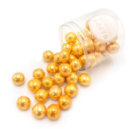 Perle, Bilute si Sprinkles - Perle Ciocolata Vintage Gold Choco XXL D18mm, 500g, Happy Sprinkles