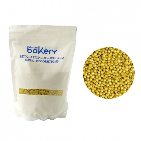 Paste - Perle Zahar Auriu Metalizat D2mm, 1Kg, Decora