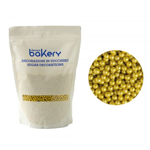 Paste - Perle Zahar Auriu Metalizat D5mm, 1Kg, Decora