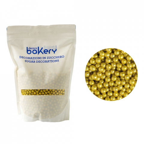 Paste - Perle Zahar Auriu Metalizat D7mm, 1Kg, Decora