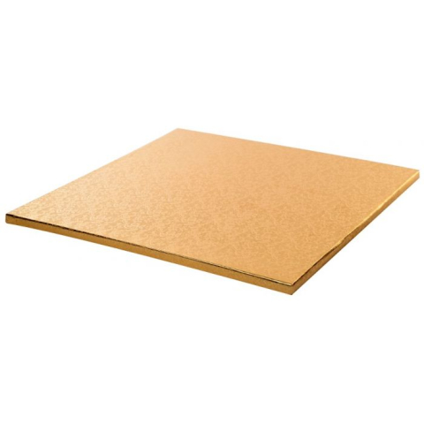 Platou Tort Patrat Auriu, 30 x 30 x H1.2cm, 5Buc, Modecor [1]