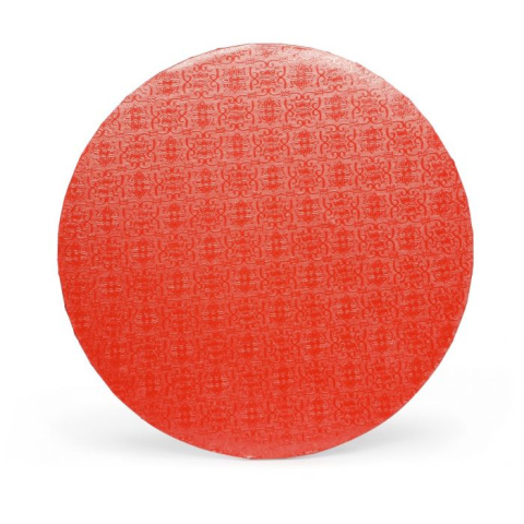 Ambalaje, Suporturi, Cutii - Platou Tort Rotund Rosu, D40 x H1.2cm, 5Buc, Modecor