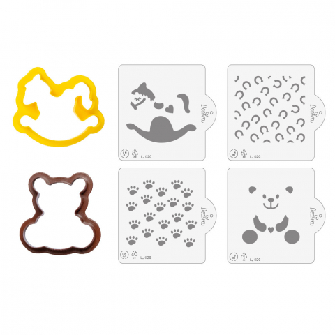 Set 2 Decupatoare Biscuiti si 4 Sabloane Plastic, 8 x 6.5 x 2.2cm, Decora [1]