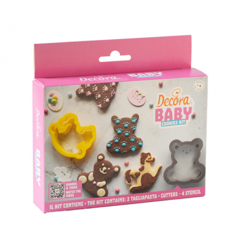 Set 2 Decupatoare Biscuiti si 4 Sabloane Plastic, 8 x 6.5 x 2.2cm, Decora [0]
