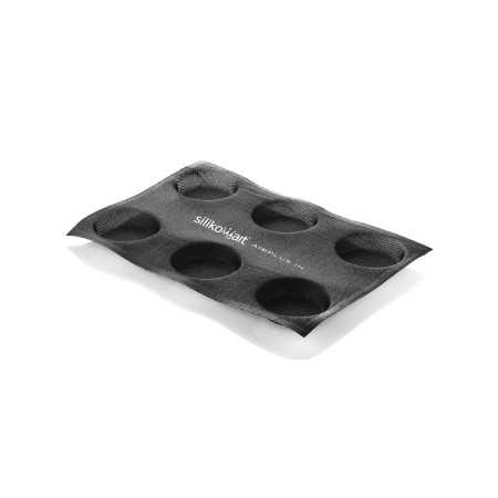 Forme Silicon Microforate - Forma Silicon Microforat Tarte 6 Cavitati (Airplus 14), D8.5 x H2cm, 40 x 30cm, Set 2 Buc, Silikomart