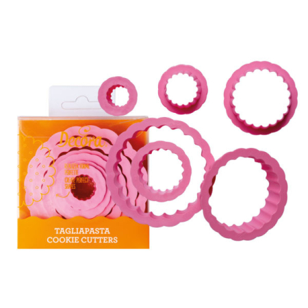 Decupatoare - Decupatoare Plastic Rotunde Festonate, D1.5-8 x H2.2cm, Set 6 Buc, Decora