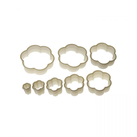 Decupatoare - Decupatoare Plastic Floare 6 Petale, D3.5-12 x H2.2cm, Set 9 Buc, Silikomart