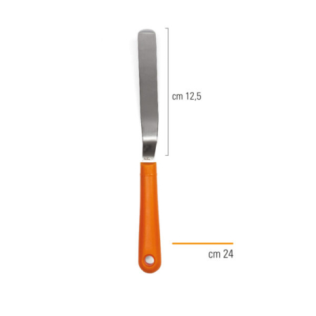 Spatule Inox - Spatula Nivelare Unghiulara Curbata din Inox 24cm, Lama 12.5 x 2.2cm, Decora