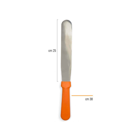Spatule Inox - Spatula Nivelare Dreapta Curbata din Inox 38cm, Lama 25 x 3.6cm, Decora