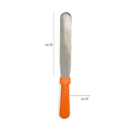 Spatule Inox - Spatula Nivelare Dreapta Curbata din Inox 43cm, Lama 30 x 4.3cm, Decora