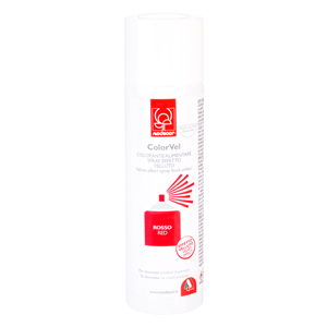 Coloranti pe baza de Unt de Cacao - Colorant Alimentar Spray Velvet Rosu Pastelat Modecor - 250ml