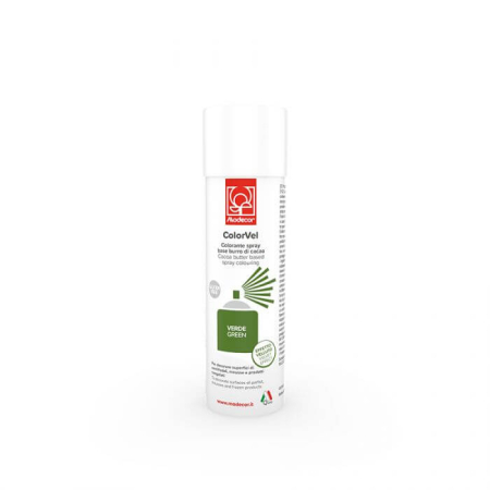 Coloranti pe baza de Unt de Cacao - Colorant Alimentar Spray Velvet Verde Pastelat Modecor - 250ml