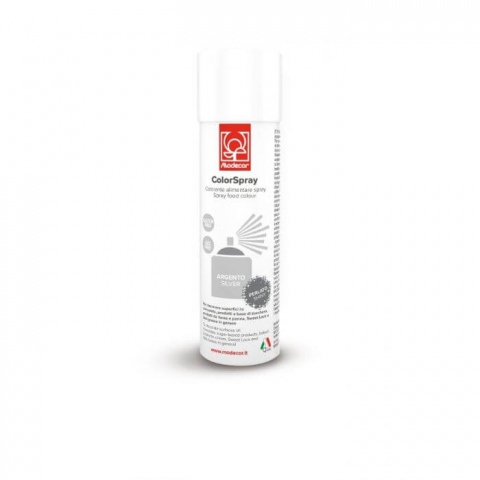 Coloranti pe baza de Alcool - Colorant Alimentar Spray Argintiu Perlat Modecor - 250ml
