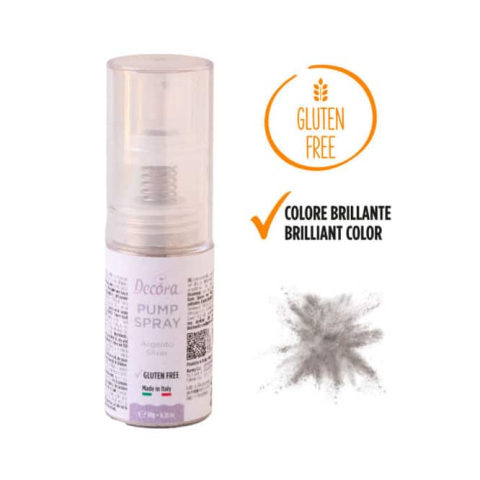 Coloranti Alimentari - Colorant Alimentar Pudra Glitter Argintiu cu Pompita, Decora, 10g