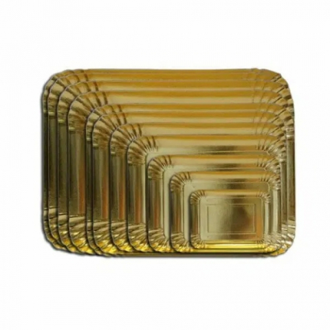 Platouri, Tavite, Discuri - Tavite Aurii din Carton - Set 25 Buc