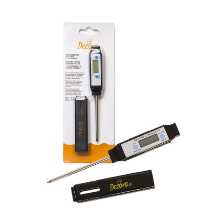 Ustensile Cofetarie - Termometru Digital Alimentar cu Timer si Sonda Masurare Fixa 7cm, Decora