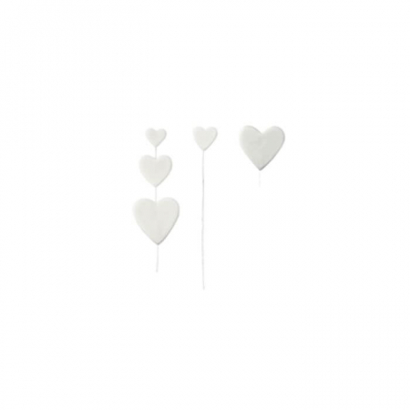 Valentine's Day - Topper tort - Inimi albe - Set 100Buc