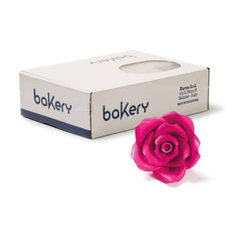 Flori din Pasta de Zahar - Trandafiri din Pasta de Zahar Fuchsia D5cm, Set 24 Buc, Decora