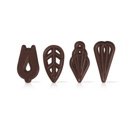 Decoruri din Ciocolata - Decoratiuni de Ciocolata Neagra Victory 4 Modele, 4.3 x 2cm, 370g, 315Buc, Dobla
