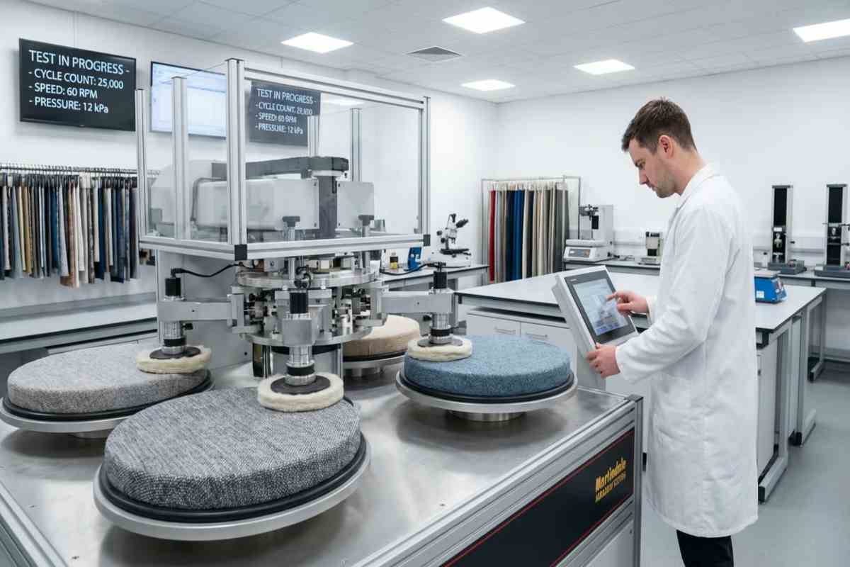 laborator, teste, tehnician, echipamente pentru testare cicluri Martindale