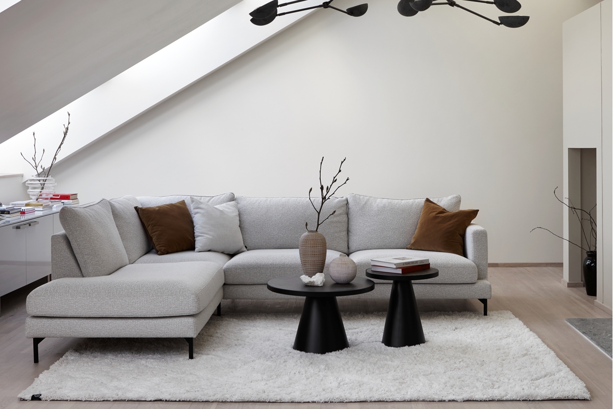 coltar, perne deco, covor, masute cafea, vaza, carte, lampadar, bufet cu usi, mansarda