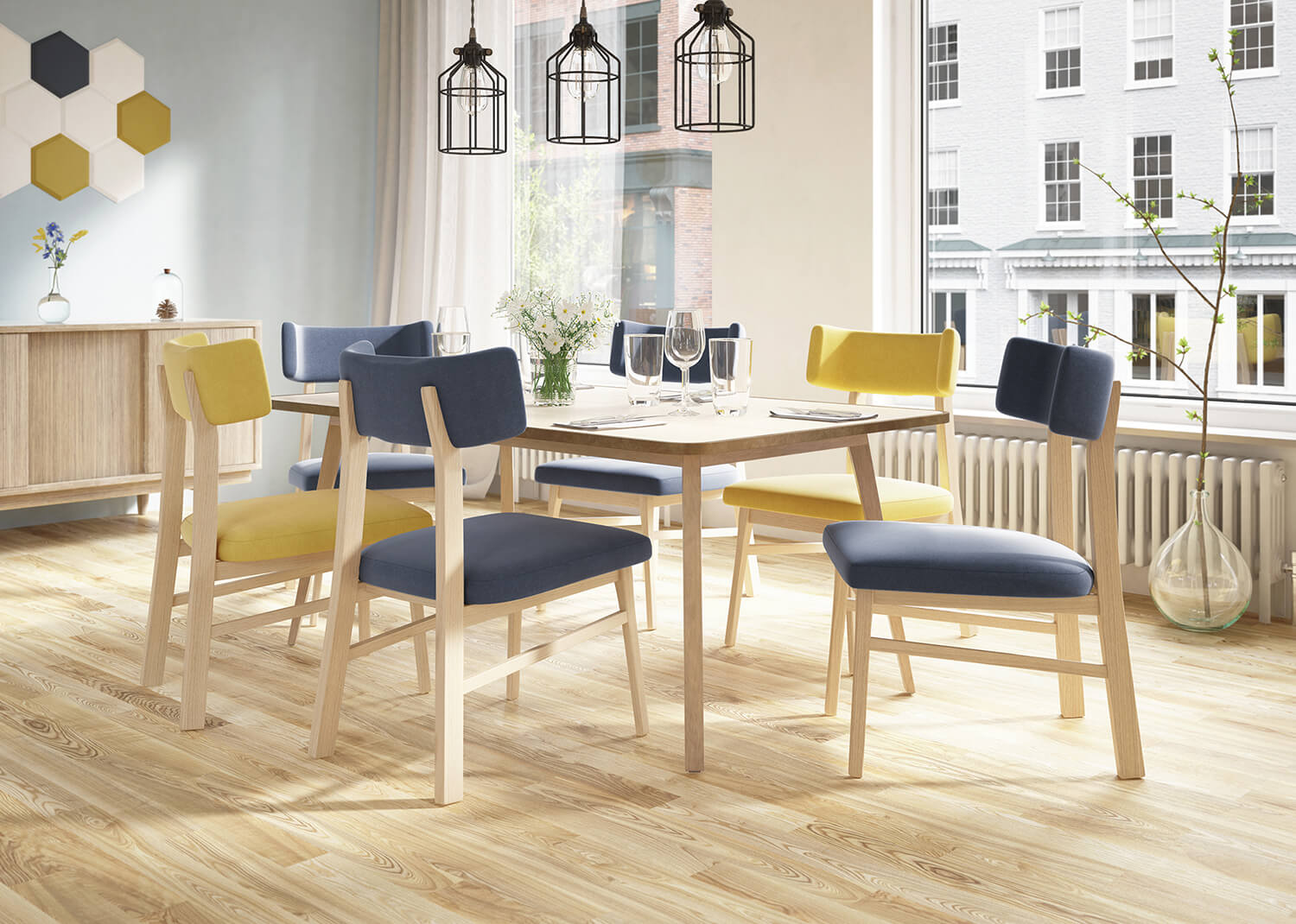 Banchetă dining în showroom