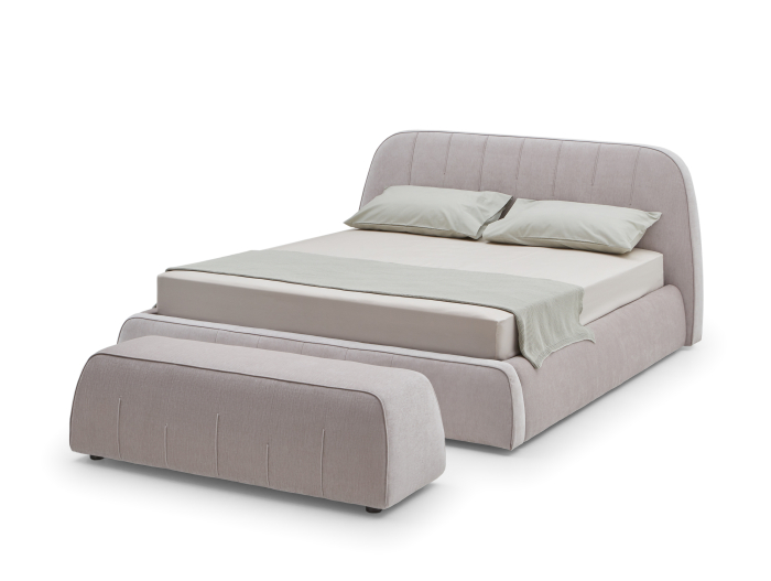 Bancheta dormitor Hanni 129cm, tapitata, personalizabila, picioare plastic 2cm, stil contemporan [6]