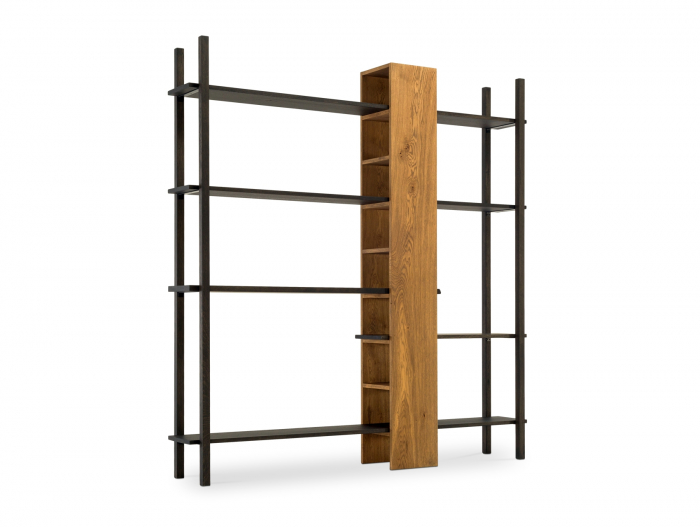 Biblioteca Phoenix 210cm, lemn masiv de stejar, dublu-fata, multiple finisaje disponibile, stil contemporan [6]