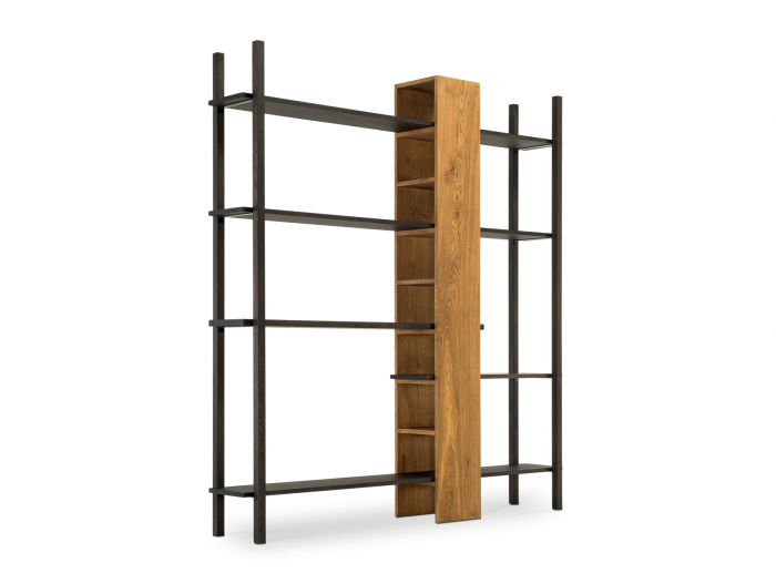 Biblioteca Phoenix 210cm, lemn masiv de stejar, dublu-fata, multiple finisaje disponibile, stil contemporan [7]