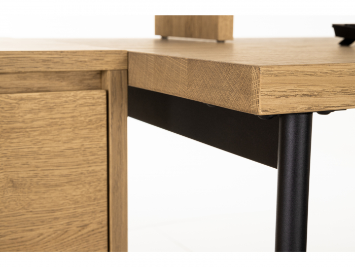 Birou Atlas 160cm, modular, lemn masiv si otel, multiple finisaje disponibile, stil minimalist [5]