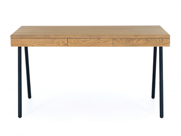 Birou 3 sertare Soho 140cm, lemn de stejar si otel, multiple finisaje disponibile, stil contemporan [7]