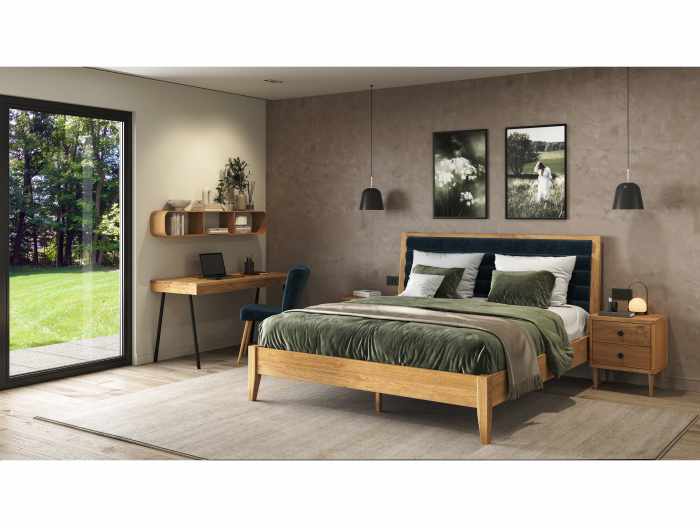 Birou 3 sertare Soho 140cm, lemn de stejar si otel, multiple finisaje disponibile, stil contemporan [4]