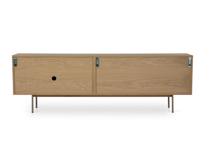 Bufet 2 usi 2 sertare Treviso 240cm, lemn de stejar, picioare metalice, feronerie cu amortizare, multiple finisaje disponibile, stil contemporan [10]