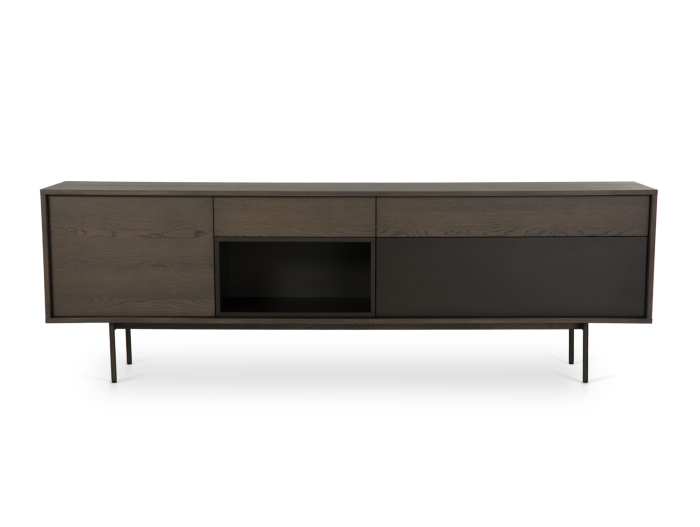 Bufet 2 usi 2 sertare Treviso 240cm, lemn de stejar, picioare metalice, feronerie cu amortizare, multiple finisaje disponibile, stil contemporan [24]