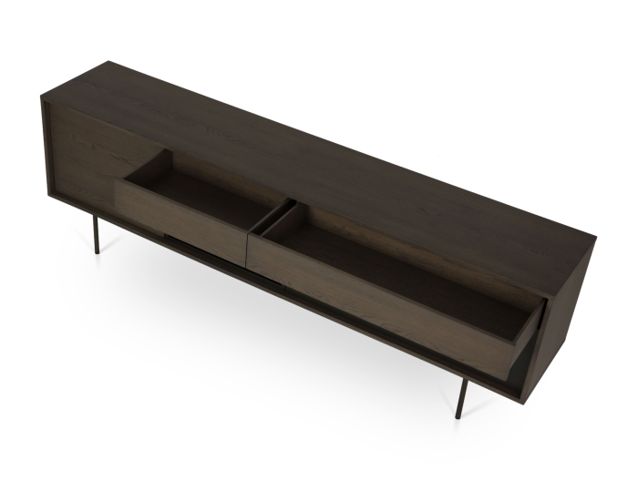 Bufet 2 usi 2 sertare Treviso 240cm, lemn de stejar, picioare metalice, feronerie cu amortizare, multiple finisaje disponibile, stil contemporan [33]