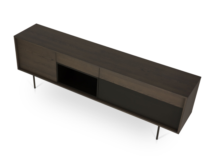 Bufet 2 usi 2 sertare Treviso 240cm, lemn de stejar, picioare metalice, feronerie cu amortizare, multiple finisaje disponibile, stil contemporan [32]