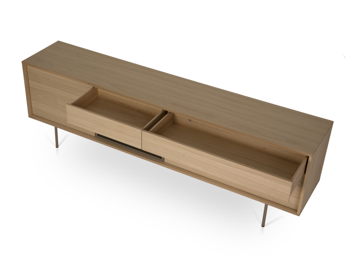 Bufet 2 usi 2 sertare Treviso 240cm, lemn de stejar, picioare metalice, feronerie cu amortizare, multiple finisaje disponibile, stil contemporan [12]