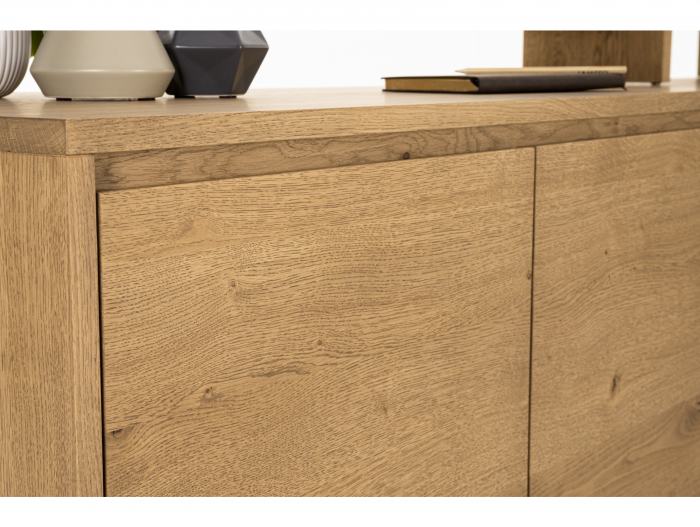 Bufet 2 usi Atlas 100cm, modular, lemn masiv de stejar, picioare metalice, feronerie cu amortizare, multiple finisaje disponibile, stil minimalist [7]