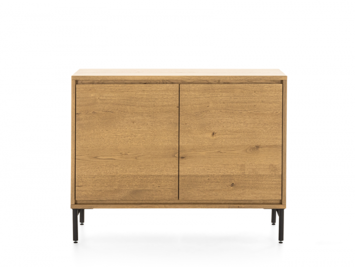 Bufet 2 usi Atlas 100cm, modular, lemn masiv de stejar, picioare metalice, feronerie cu amortizare, multiple finisaje disponibile, stil minimalist [4]