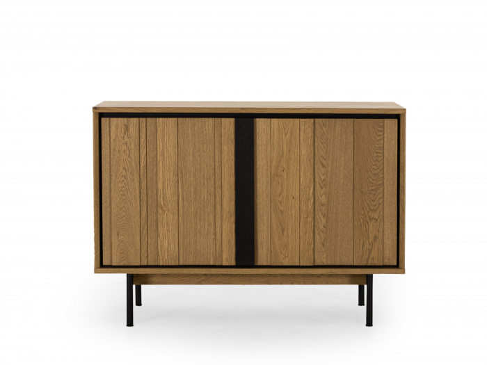 Bufet 2 usi Raya 116cm, lemn de stejar, picioare metalice, feronerie cu amortizare, multiple finisaje disponibile, stil contemporan [5]
