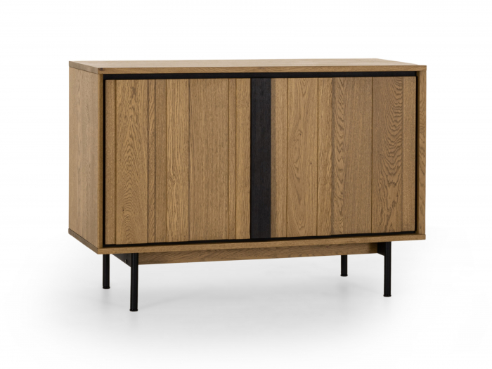 Bufet 2 usi Raya 116cm, lemn de stejar, picioare metalice, feronerie cu amortizare, multiple finisaje disponibile, stil contemporan [6]