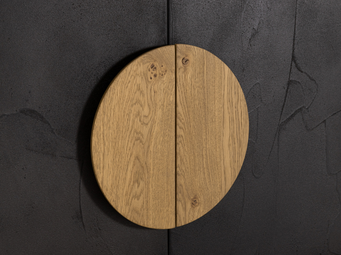 Bufet 2 usi Veneto 116cm, lemn de stejar si microciment, picioare metalice, feronerie cu amortizare, multiple finisaje disponibile, stil contemporan [5]