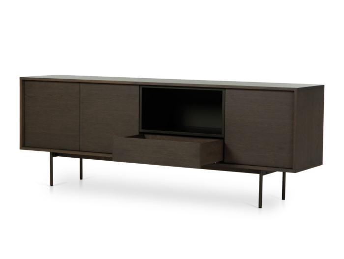 Bufet 3 usi 1 sertar Treviso 213cm, lemn de stejar, picioare metalice, feronerie cu amortizare, multiple finisaje disponibile, stil contemporan [5]