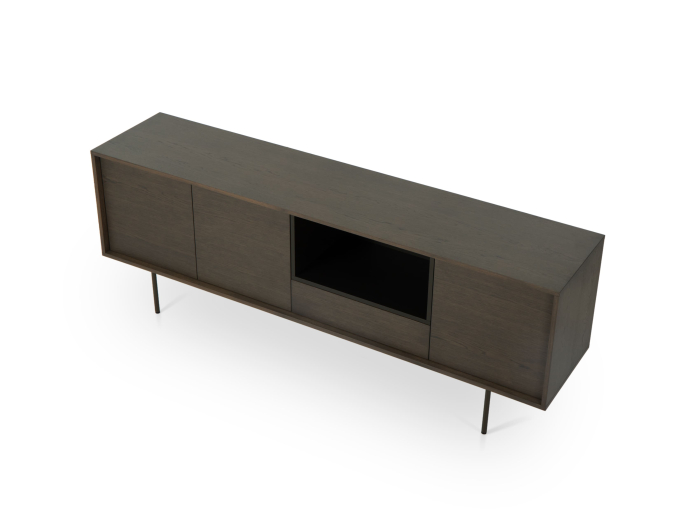 Bufet 3 usi 1 sertar Treviso 213cm, lemn de stejar, picioare metalice, feronerie cu amortizare, multiple finisaje disponibile, stil contemporan [9]